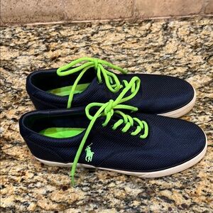 Polo by Ralph Lauren Blue and Green Sneakers with Bold Design